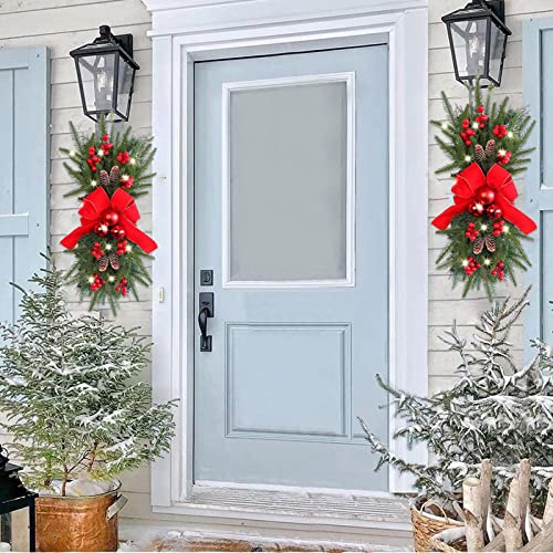 Tunkence Christmas Decorations The Cordless Prelit Stairway Trim Christmas Wreaths For Front Door Holiday Wall Window Hanging Ornaments For Indoor Outdoor Home Xmas Decor #TOP5