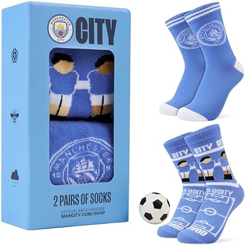 Manchester City Calf Length Boys Socks Set Cover