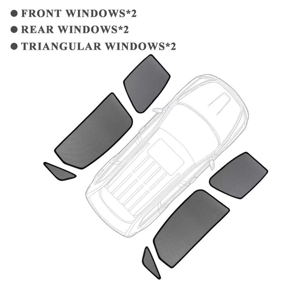 para A4 B9 para Avant 2017-2023 2024 Parasol para Coche Cortina De Ventana Lateral Visera Parabrisas Delantero Cortinillas Coche(6PCS Side Windows)