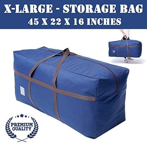 Large Blue Duffel Storage Bag - Premium-Quality Heavy Duty 600D Polyester Oxford Cloth