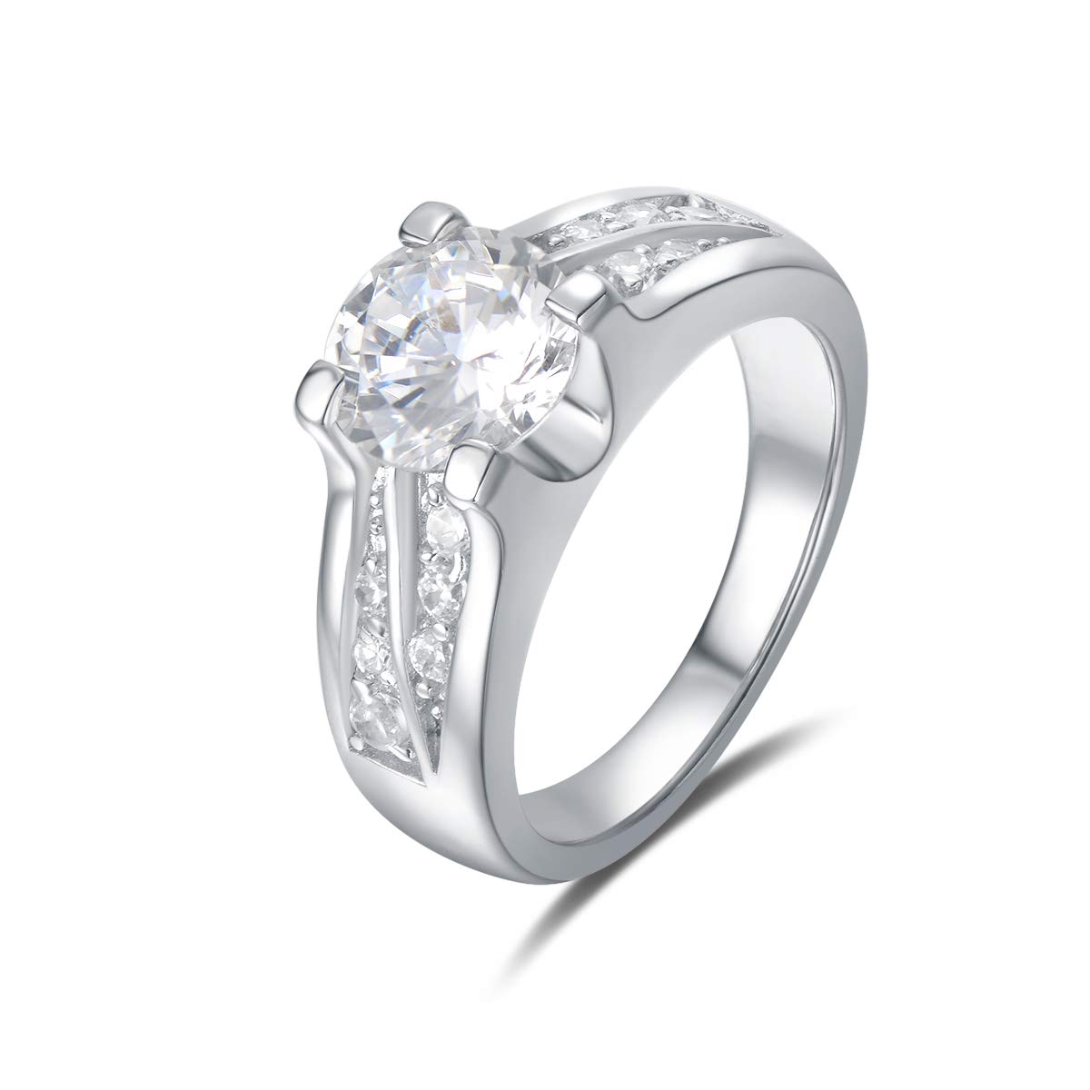 Bague pierre zirconium clair argent 925 cadeau idéal anniversaire - 5