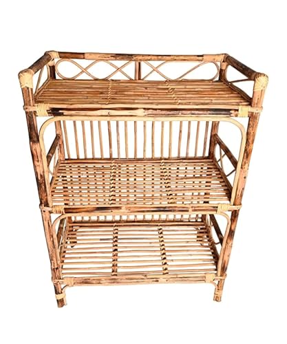 Cane Books Rack, Shoe Rack, Cloth Rack, Multipurpose Rack (3 Shelf Rack)