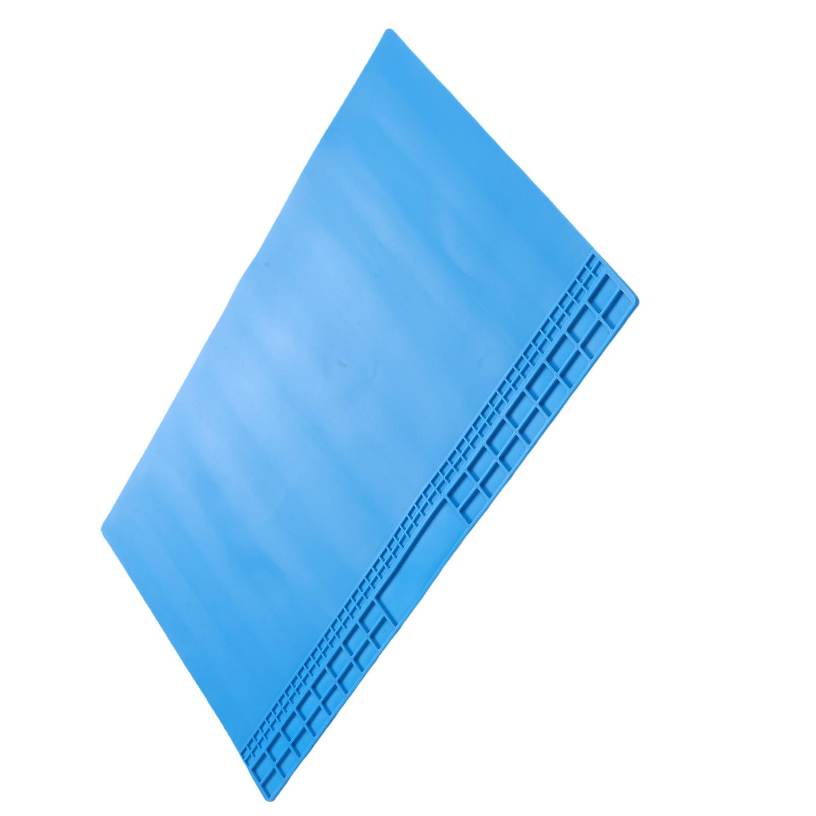 VGEBY Bardzo Duża Silikonowa Mata Lutownicza, Antypoślizgowa, żaroodporna Podkładka Warsztatowa z Organizerem śrubowym do Projektów Naprawy Elektroniki 70x40cm (BLUE)