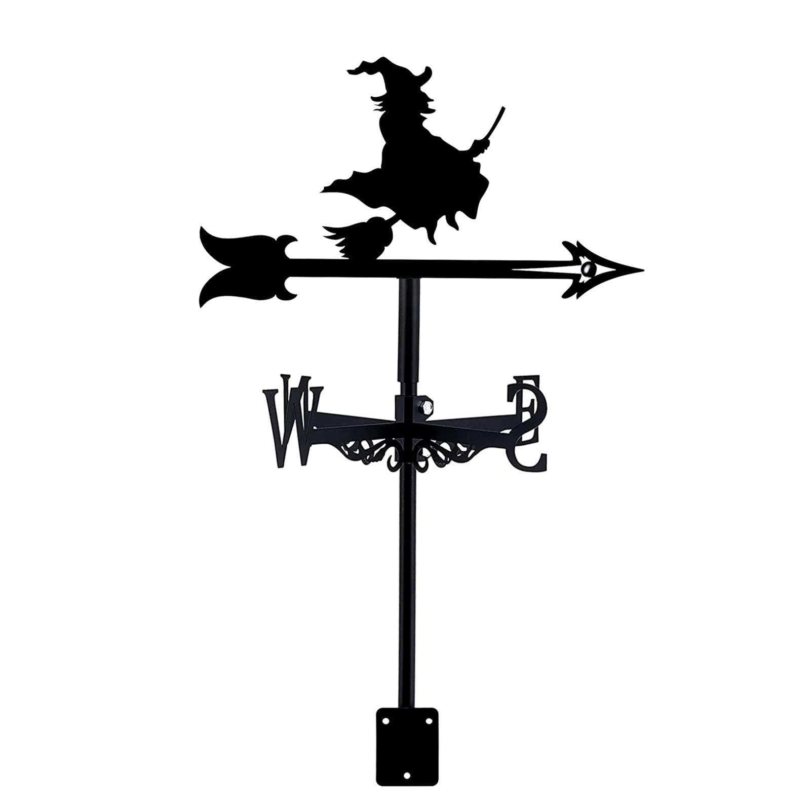 Wiatrowskaz,Magic Witch do montażu na dachu metalowy wspornik wskaźnik kierunku wiatru ze stali nierdzewnej ogrodowa dekoracja dziedzińca wiatrowskaz