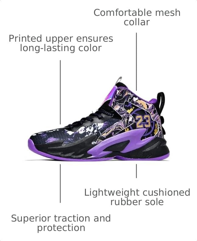 Image of Men's Basketball Shoes Fashion Printed Sneakers