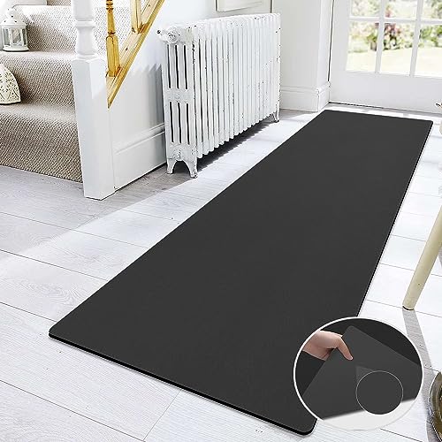 Hallway Runner Rug Mat Ultra-Thin For Summer Using, Non Slip Floor Rug Carpet With Rubber Backing, Farmhouse Indoor Washable Area Rug Throw Rug For Entryway Porch Backyard Dining Room, Black #TOP6
