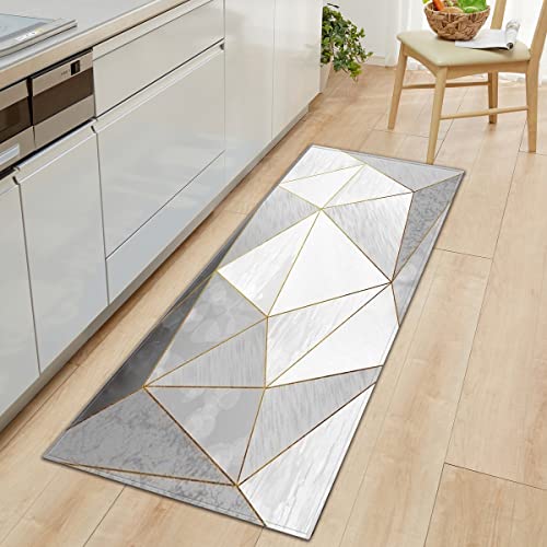Alfombras de cocina modernas con efecto mármol y base antideslizante 2