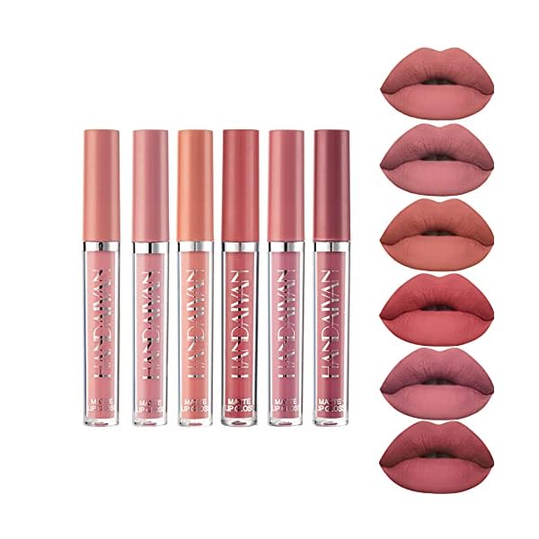 Matte-Nude-Liquid-6PcsSet-Lipstick-Velvety-Not-Fade-Long-Lasting-and-Waterproof-Wear-Lip-Makeup-Set-Non-Stick-Cup-Moisturizer-Durable-Lip-Gloss-kit-B MYUANGO 6Pcs Matte Lipstick Set Liquid Lip Gloss Velvety Not Fade Long Lasting and Waterproof Long Last Makeup Set Non-Stick Matte Finish (B)