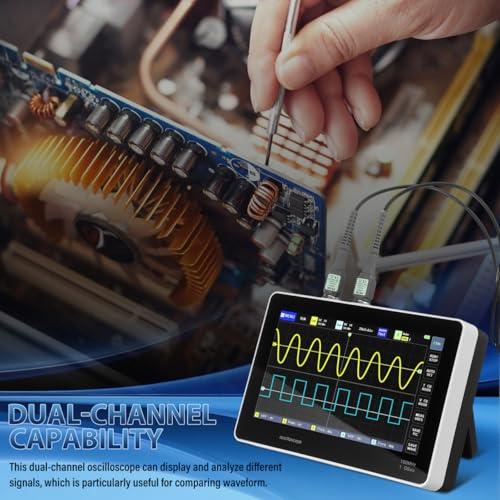 Handheld Digital Oszilloskop 2 Kanal: T4-1013De Digitales Oszilloskop 100 Mhz Bandbreite 1Gsa Abtastrate 7 Großer Touchscreen 1 Gb Speicher