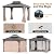 Modern Shade Hardtop Gazebo 10' x 12' with 4 LED Lights, Outdoor Gazebo with Galvanized Steel Double Roof?Four Seasons Pavilion with USB Charging Port Deck, Netting and Curtains for Patios