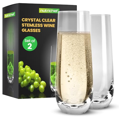 NutriChef Stemless Champagne Flutes