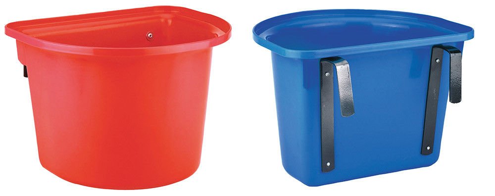 Mangiatoia mobile in plastica con staffe in metallo, misura piccola 14 litri Umbria Equitazione Cura del Cavallo e Scuderia Umbria-Equitazione