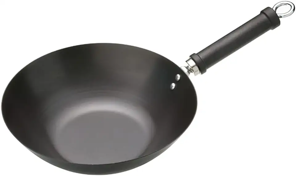 Cuisine asiatique maison 2026 : 50 indispensables wok, ramen, sushi World Of Flavours Oriental Carbon Steel 26.5cm Non-Stick Phenolic Handled Wok