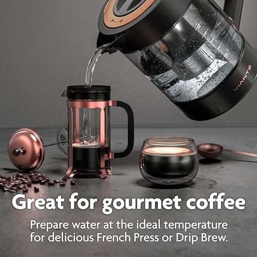 Viante-Hot-Tea-Maker-Electric-Glass-Kettle-with-tea-infuser-and-temperature-control-Automatic-Shut-off-Brewing-Programs-for-your-favorite-teas-and-Coffee-15-Liters-capacity