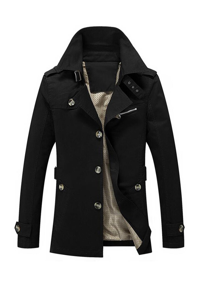 Mens Military Pocket Stand Collar Jacket