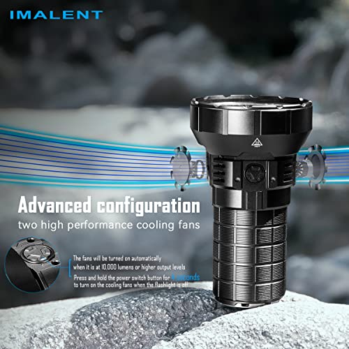 Imalent Mr90 Super Bright Flashlight 50000 Lumens, With 8Pcs Cree Xhp 70.2 Leds, Compact Tactical Rechargeable Spotlight And Floodlight Long Beam Distance 1586 Meters Suitable For Camping And Hiking #TOP4