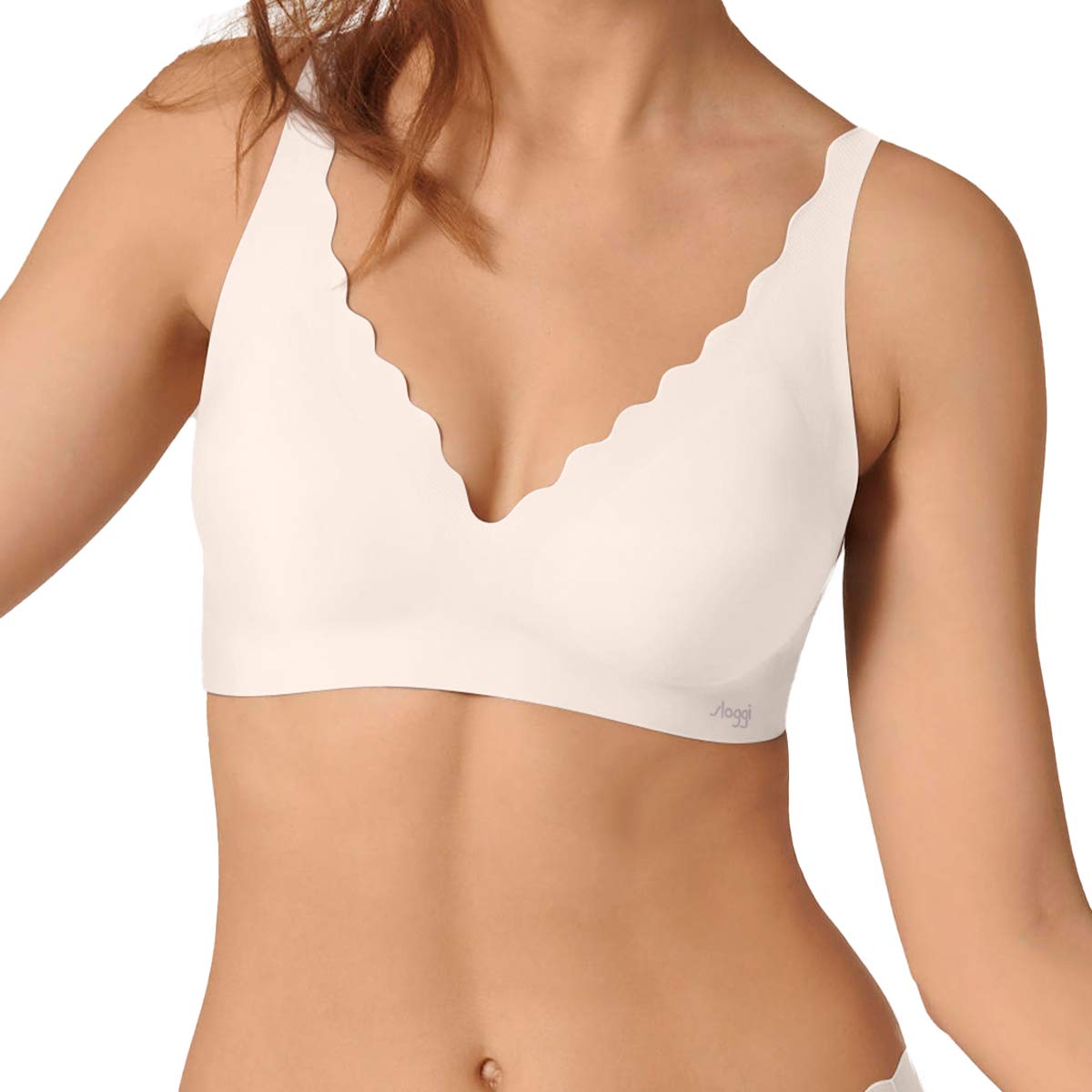 Sloggi Women's Zero Feel Wavy Bralette Bra, Opaque, Angora, XS