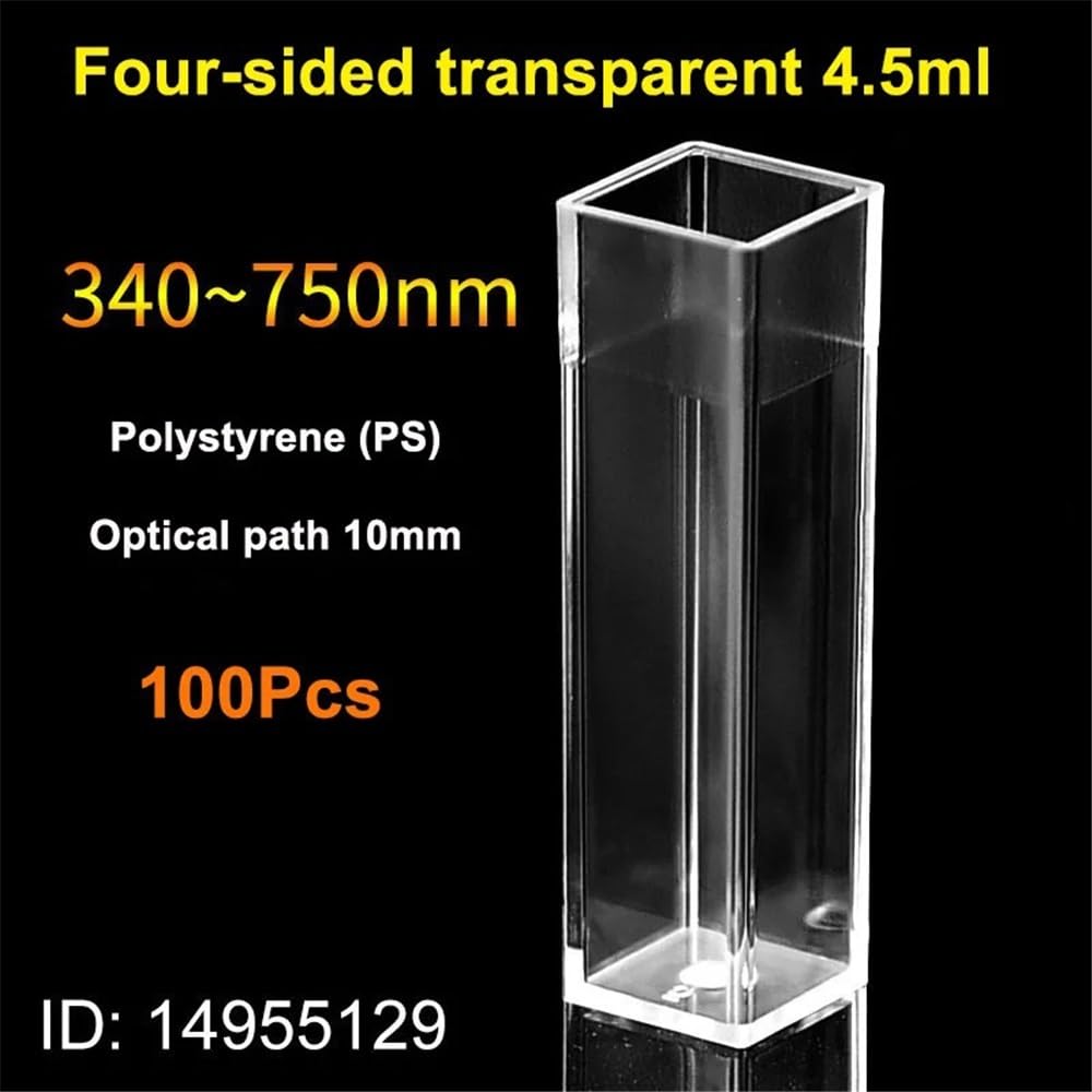 100 pezzi/lotto monouso 4,5 ml/1,5 ml colorante in plastica 4,5 ml/1,5 ml 10 mm fluorometro in plastica 6 tipi diversi(125)