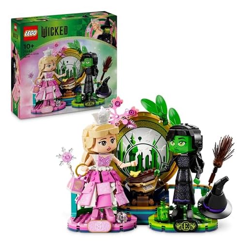 LEGO Wicked Elphaba & Glinda Figures - Play and Display Toy with Accessories incl. a Broom, Crown & Purse plus a Window Scene - Gift for 10+ Year Old Girls & Movie Fans - 75682