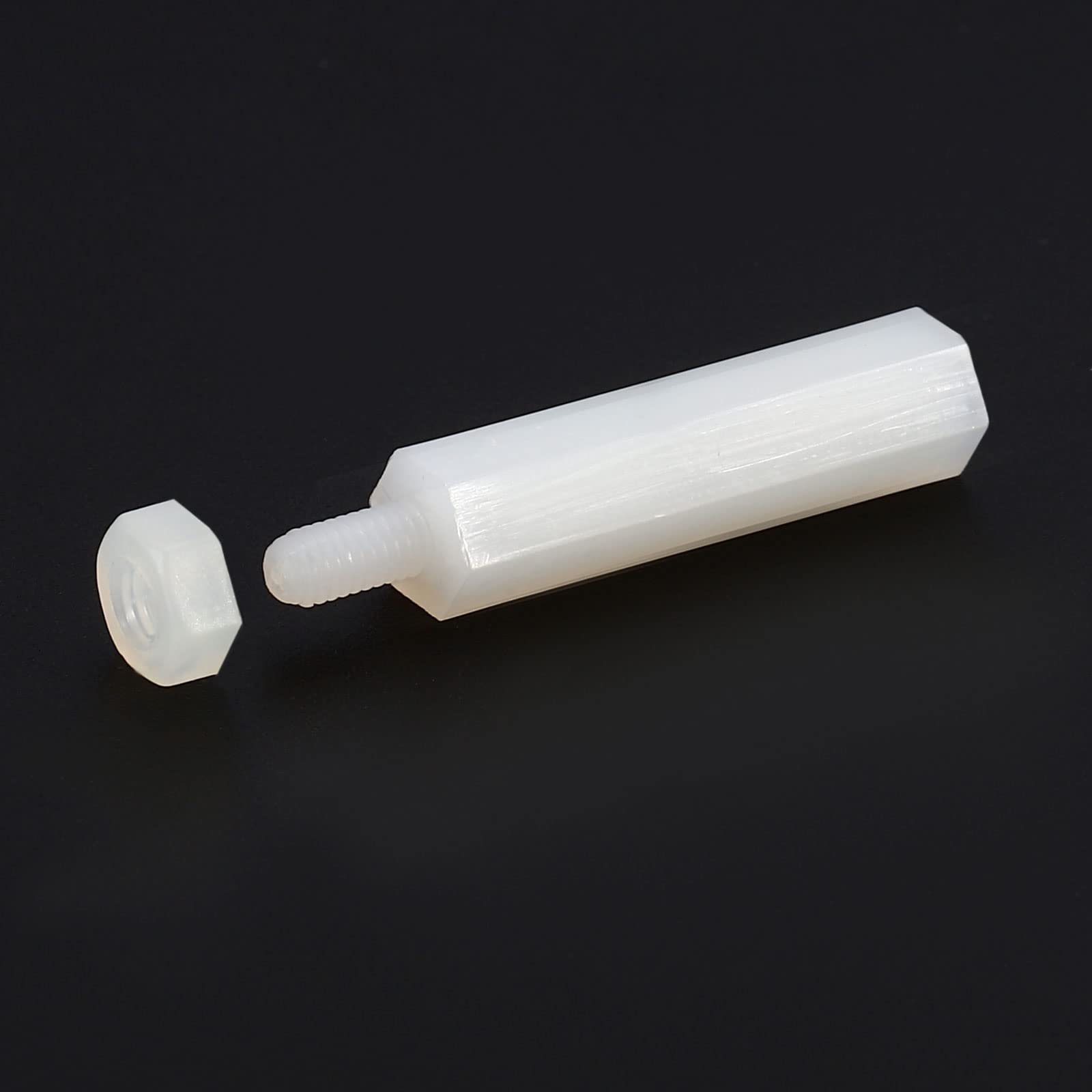 PATIKIL M3 Distanziale Viti 40pz Nylon Esagonale PCB Distanziali Dadi per Schede Madri, Computer Custodie, Circuito Schede, Elettronica, (25mm+6mm, Bianco)