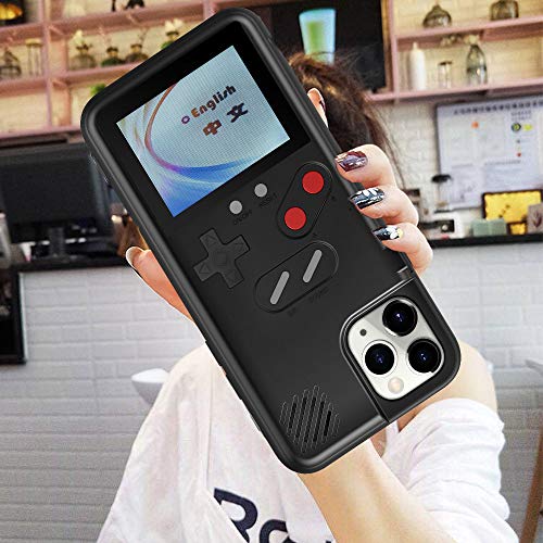 Gameboy Case for iPhone, Autbye Retro 3D Phone Case Game Console with 36 Classic Game, Color Display Shockproof Video Game Phone Case for iPhone (for iPhone 11, Black)