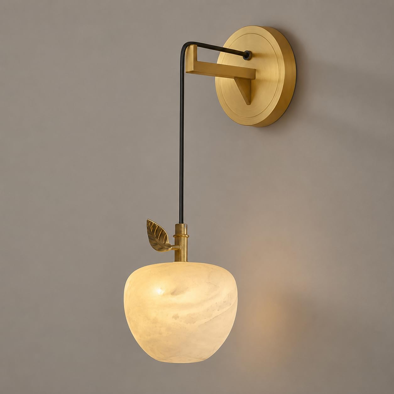 Yvamnad Style B Alabaster Marble Wall Sconce, Gold Hardwired Wall Sconce Bathroom Mirror Vanity Lights Adjustable Wall Mount Hanging Lamps With Natural Alabaster 3000K Led Wall Lamp For Hallway Bedroom Living Room