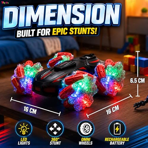 Image of VikriDA 2.4GHz Remote Control Extreme Drift Stunt Car for Kids | 360 Degree Limit Drift Car, Left & Right Rotation - Blue