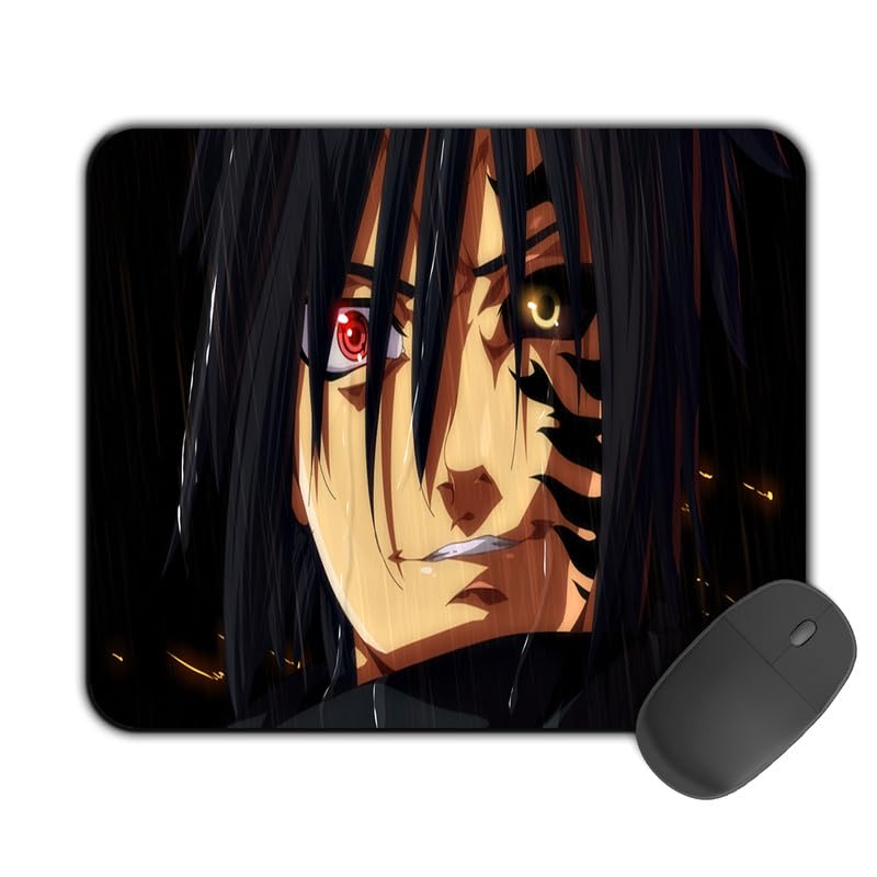Image of Kirmada Gaming Mouse Pad - Sasuke Cursed Form (Naruto) Non-Slip Rubber Base - Durable, Smooth Surface, Ergonomic Design, Easy to Clean -Small Size for Mackbook,Laptop,Desktop