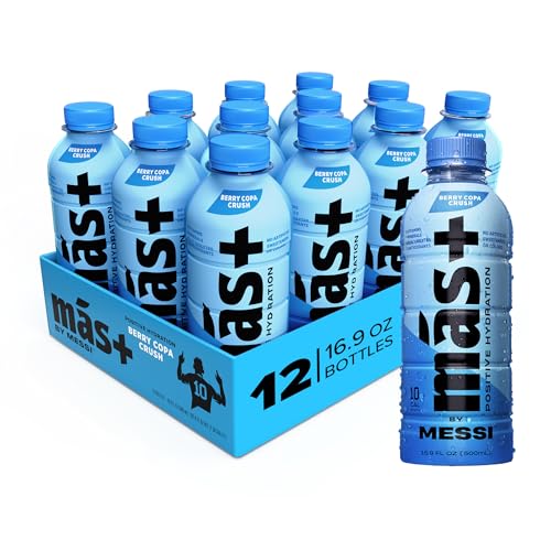 Más+ by Messi Electrolyte Beverage, several Flavors, 16.9oz, 12 bottles