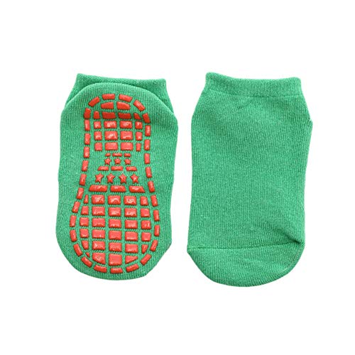 CFPacrobaticS Calcetines De Invierno Cálidos Y Esponjosos Color Sólido Niños Niña Niño Tobillo Deportivo Elástico Transpirable Antideslizante Calcetines De Cama De Piso Térmico Suave Verde 6-10 años