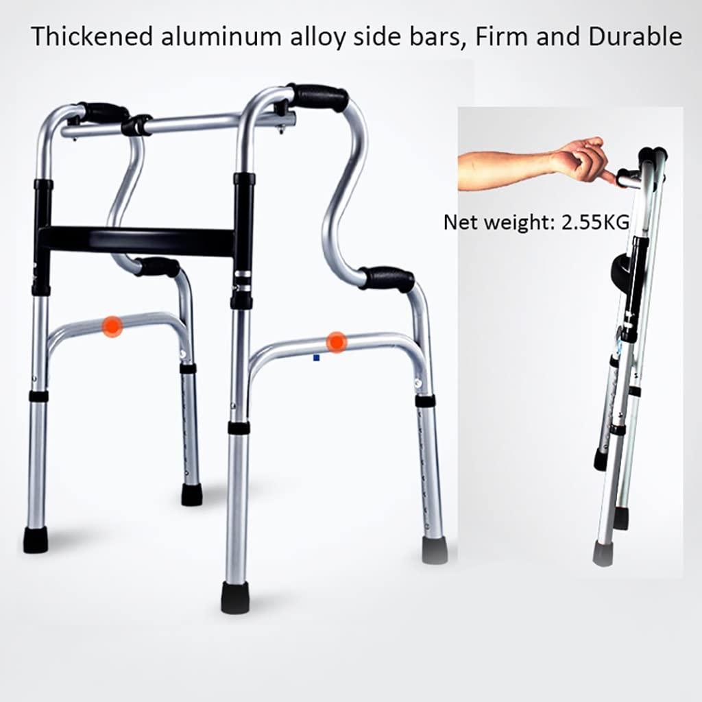 Andadores para Personas Mayores Sin Ruedas, De Aluminio, Portátiles, Ligeros, De Altura Ajustable, Plegables, con Ruedas, para Discapacitados, Equipo Médico, Carga De 180 Kg,Walker