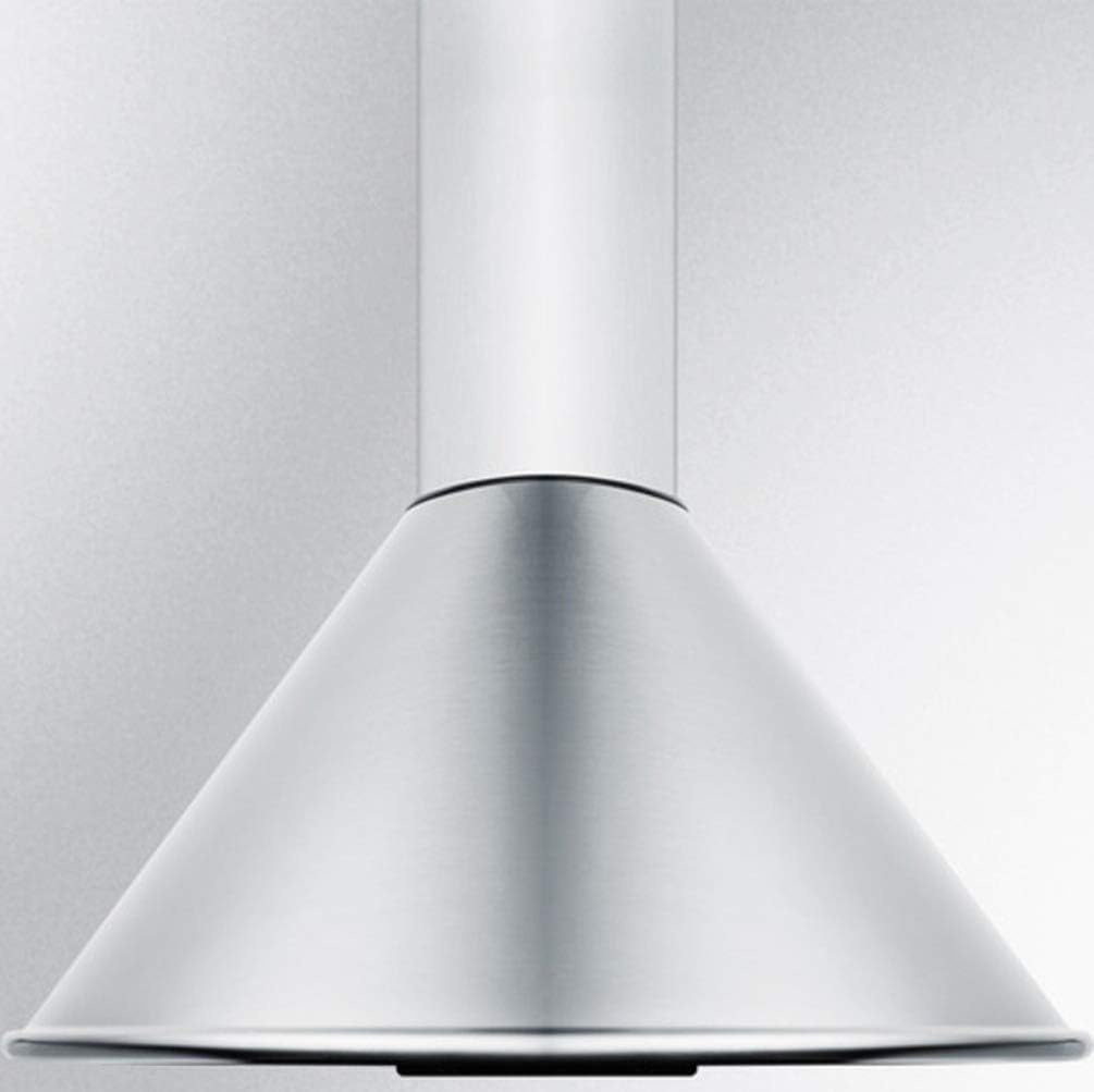 Summit Appliance SEH6624CADA ADA Compliant 24" Wide European Wall-Mounted Range Hood in Stainless Steel with a Curved Canopy and Chimney Design, 600 CFM Blower, Two Aluminum Cassette Filters