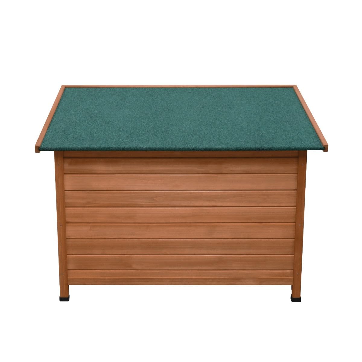 Perrera de Madera Mediana para Perros Exterior e Interior con Techo Impermeable, Base Elevada 5 cm y Ventilación – Caseta de Abeto Resistente a la Intemperie con Puerta – Marrón