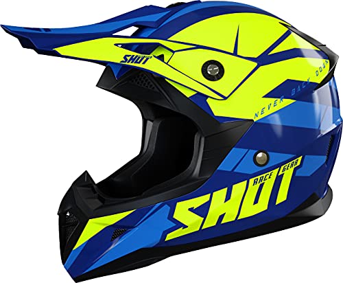 SHOT Pulse Revenge Casque de motocross (Black/Green/Blue,M (57/58))