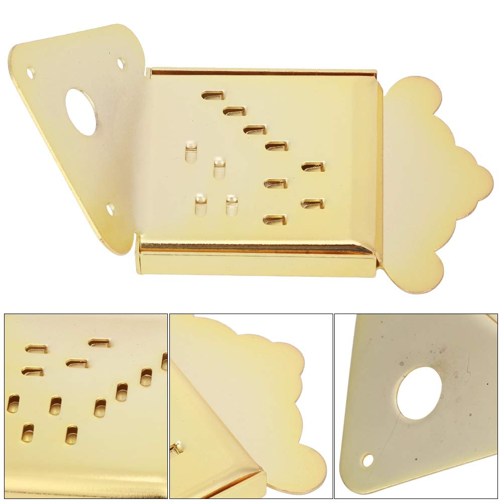 Stahl Mandolinen Saitenhalter, Chrom Mandolinen Saitenhalter Abdeckung Ersatz für Mandoline 8, 10 oder 12 Loop End Saiten (fünf Arten)(QB10 Golden ohne Muster) Musikinstrumentenzubehör