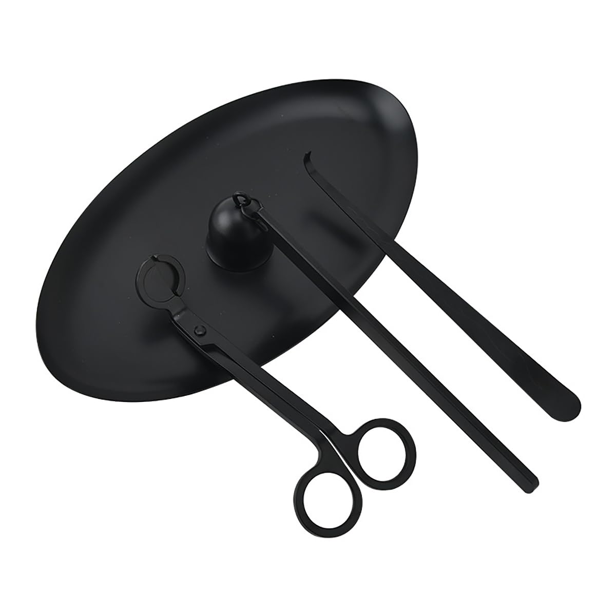 Alunsito Stianless Steel Candle Accessory Set, Candle Wick Trimmer, Dipper, Snuffer, Storage Tray Plate, 4 in 1 Candle Care Tools Gift for Holidays