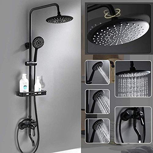 Ensemble de robinet de douche noir avec pommeau de douche à main LUNEZY - 2