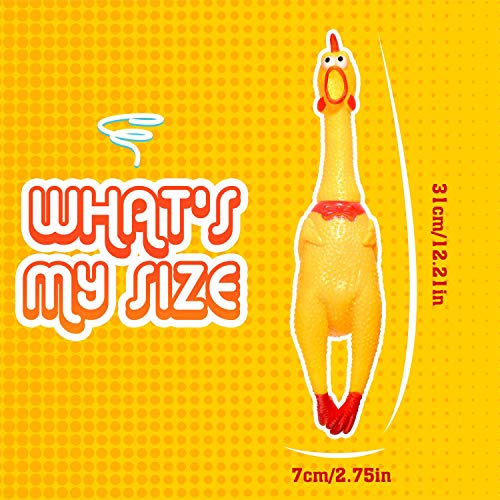 Nobleza - Hundespielzeug Rubber Screaming Chicken Yellow Quietschende Dekompression Kleines Spielzeug zum Reinigen der Zähne