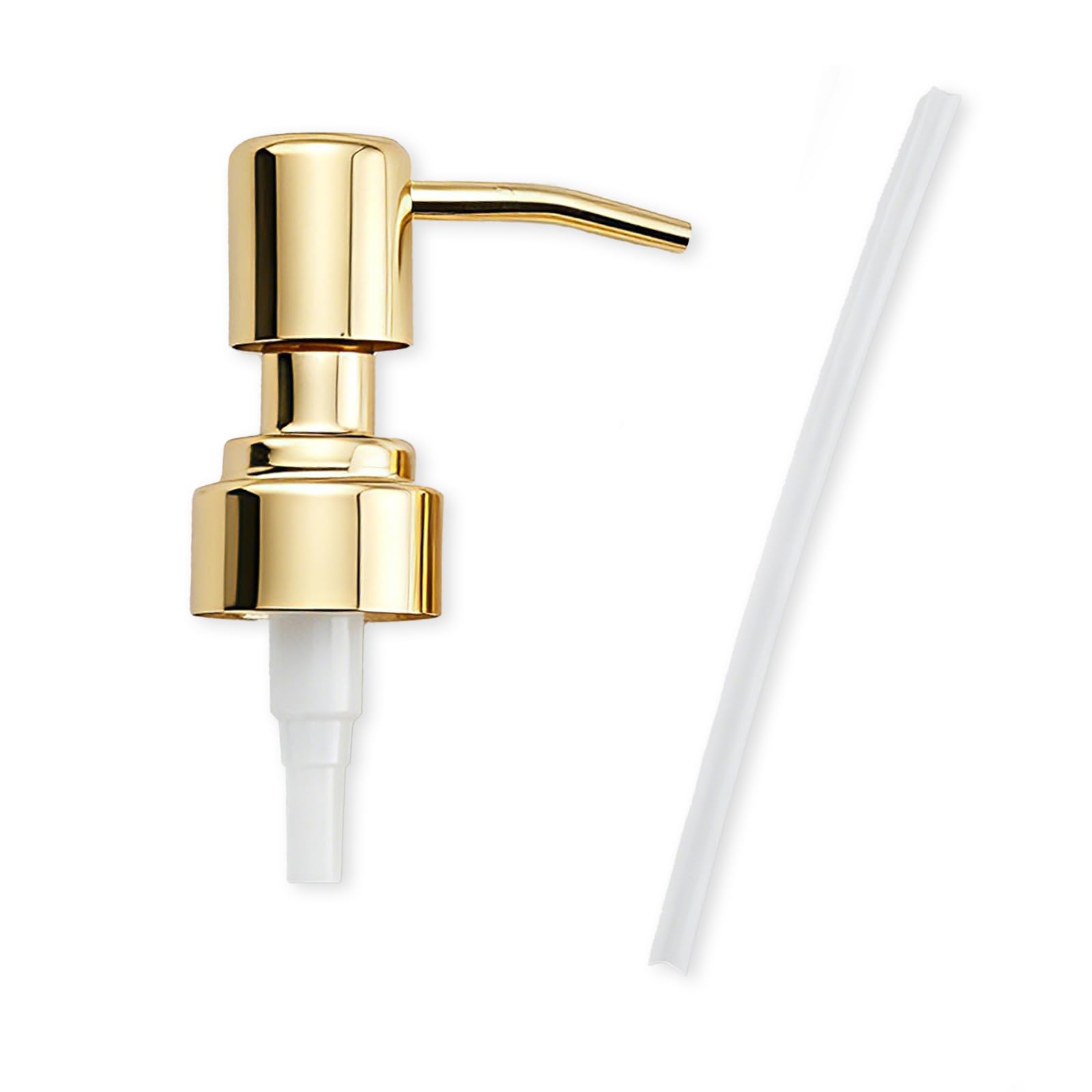 Pollock Pump Dispenser Stainless Steel, Replacement for Standard Neck Size - 26-28 mm Thread Fits Most Hand Soap Dispenser (Gold Brushed)