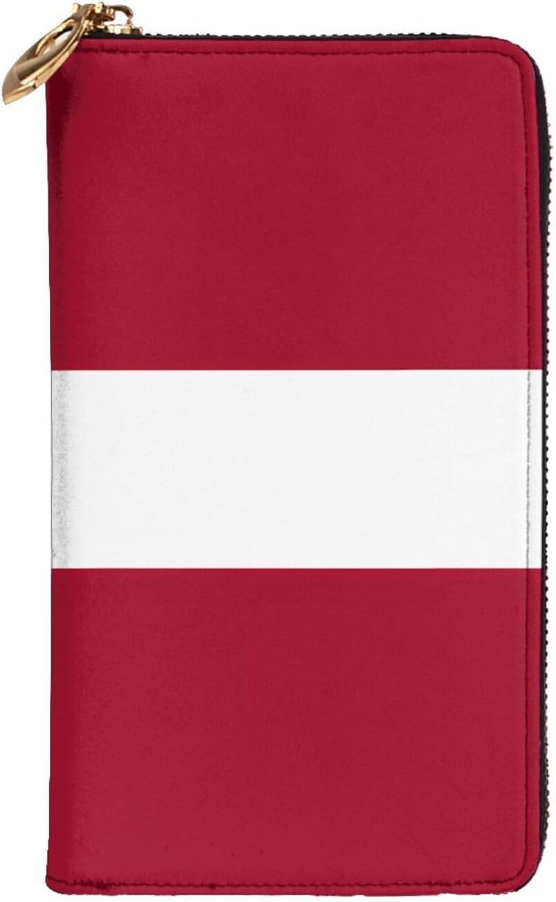 Flag of Latvia Women's wallet, clutch wallet, with zipper, large capacity.