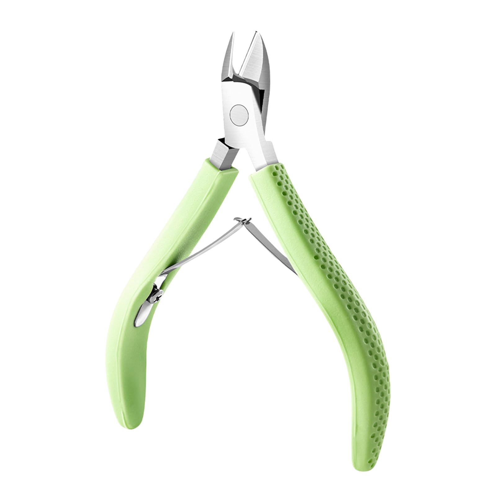 jiahesuw Ergonomic Cuticle Nipper with Rubber Handle Trimmer Professional Manicure Tool for Nails Care Full Jaw Cutter