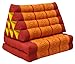 Wilai GmbH Cojín triangular tailandés con 2 pliegues de colchón, relajación, playa, piscina, jardín de meditación, rojo/naranja (81002)
