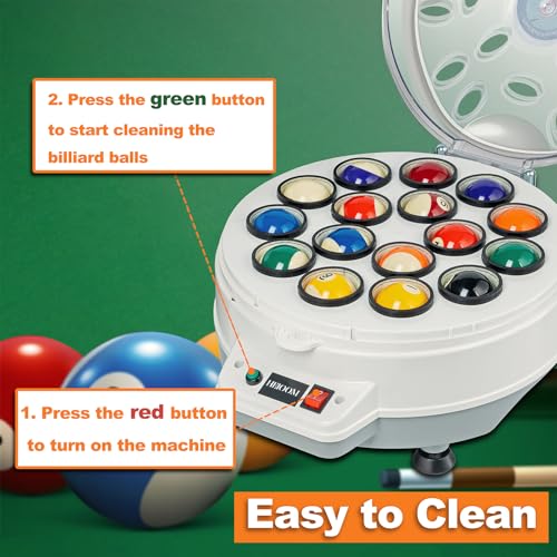 Pool Ball Cleaner Pool Ball Polishing Cleaning Machine Billiard Ball Cleaner Electronic Pool Balls Polishing for 16 Billiard and Snooker Balls 110V 180V - Image 6