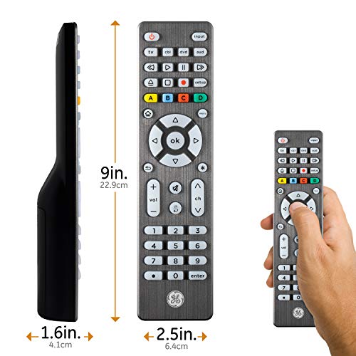 Ge Backlit Universal Remote Control For Samsung, Vizio, Lg, Sony, Sharp, Roku, Apple Tv, Tcl, Panasonic, Smart Tv, Streaming Players, Blu-Ray, Dvd, Simple Setup, 4-Device, Graphite, 48848 #TOP5