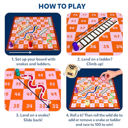 Image of Skillmatics Snakes & Ladders - Magnetic & Customisable Board Game with a Twist, Classic Strategy Game for Family Game Night, Travel Toy & Gift for Boys, Girls, Teens & Adults, 2-5 Players
