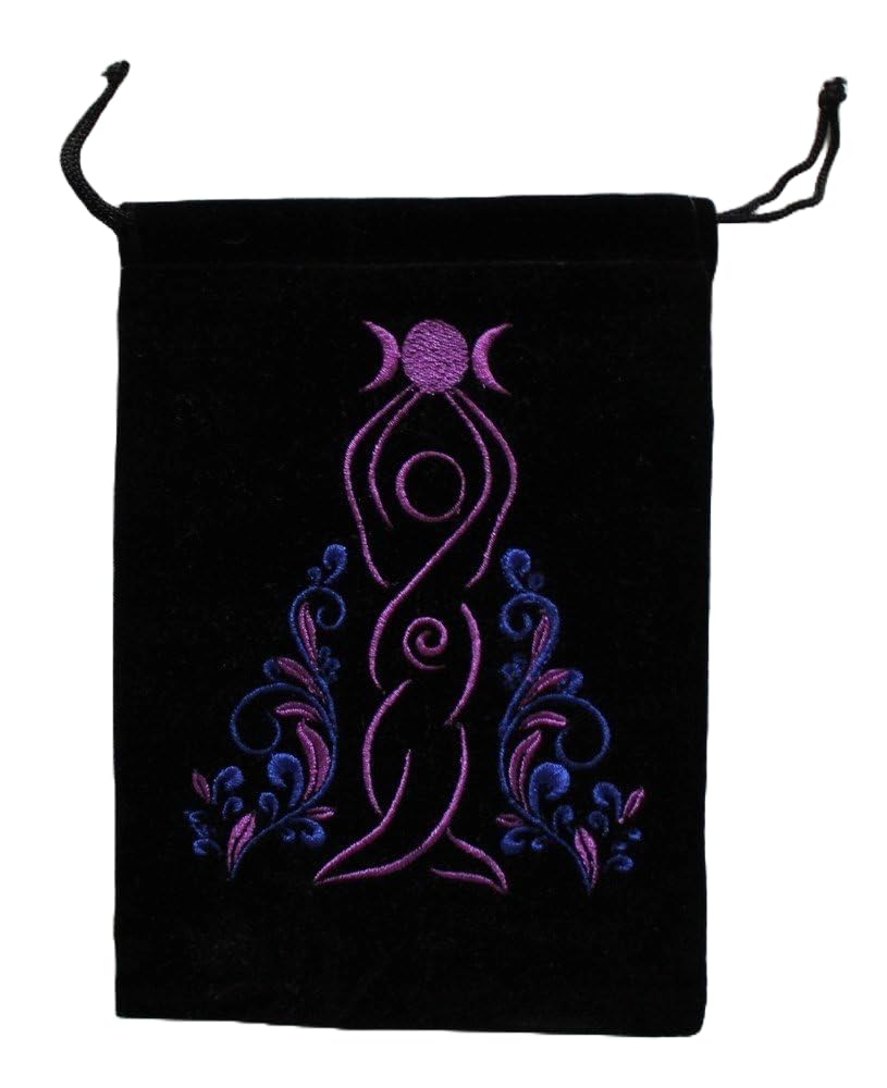 Kheops Goddess Unlined Black Velvet Tarot Bag