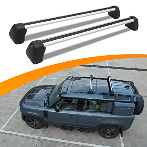 Snailfly Max 207lbs Load Capacity Crossbars Fit for Land Rover Defender 90 110 130 2020-2023 Heavy Duty Roof Rack Cross Bars Accessories with Anti-Theft Locks (ONLY for Factory Side Rails)