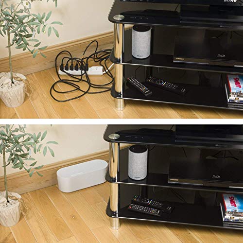 Caja de Gestión de Cables D-Line (pequeña) y Canaleta Media para Cables de 1,18" (ancho) x 0,59" (alto) x 39" (largo) - Blanca miniatura 5