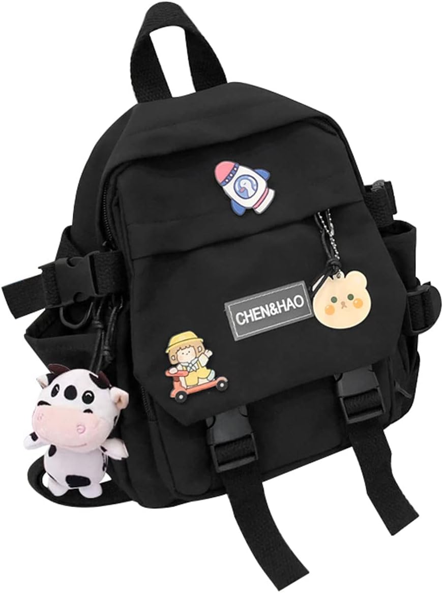 Eagerrich Cute Mini Backpack with Cute Pin Accessories Plush Pendant Cute Mini Backpack