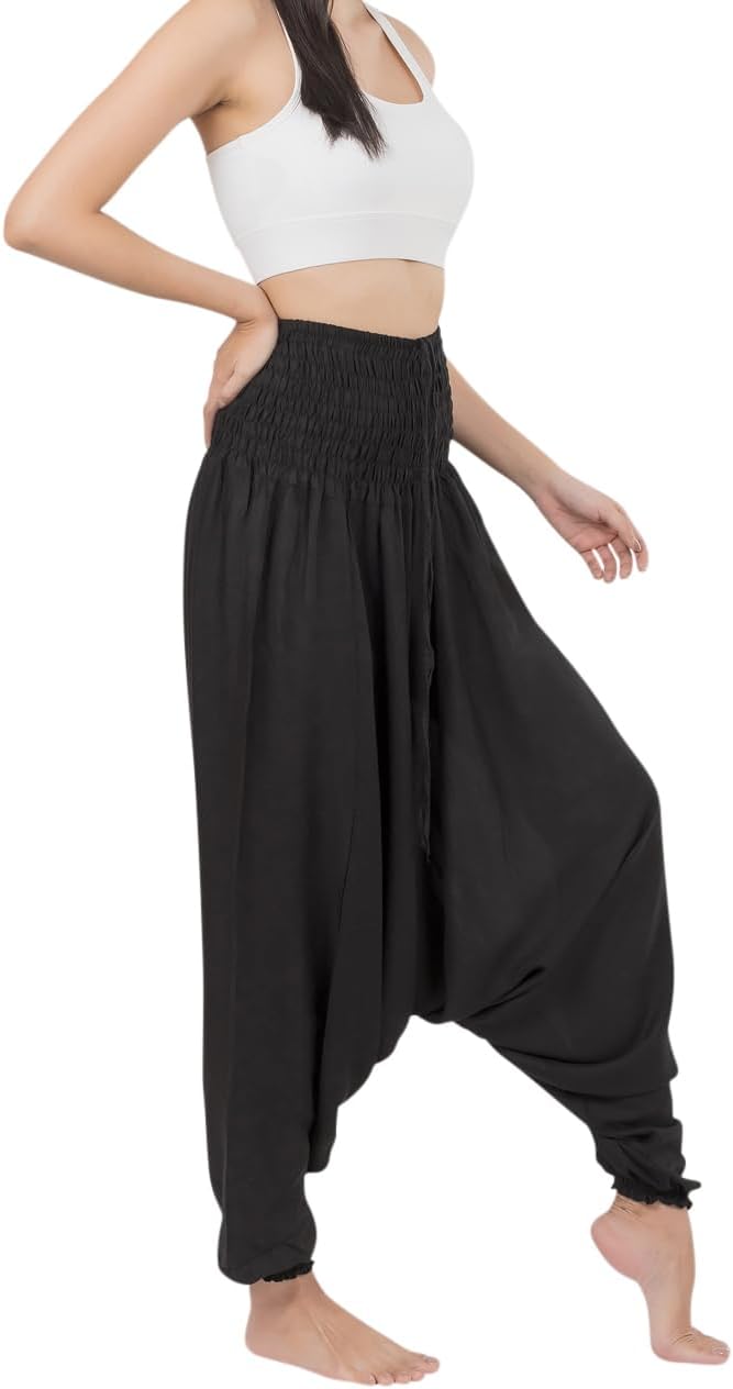 Banjamath® Women's Peacock Print Aladdin Harem Hippie Pants Jumpsuit - Image 3